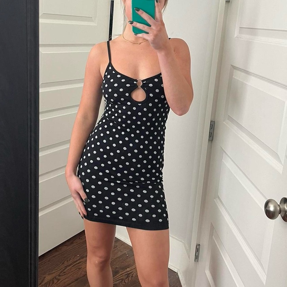 Zara Polka Dot Bodycon Mini Dress NWT